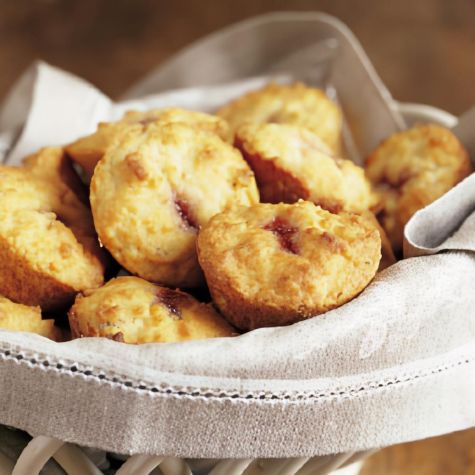 Hazelnut Muffins with Strawberry Jam