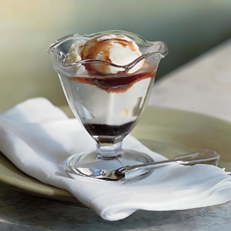 Traditional Vanilla Gelato with Wild Cherry Syrup