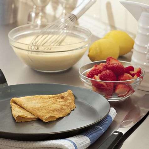 Lemon Crepes with Strawberries, Jam and Mascarpone