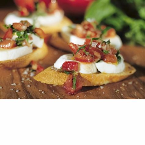 Fresh Mozzarella and Tomato Crostini