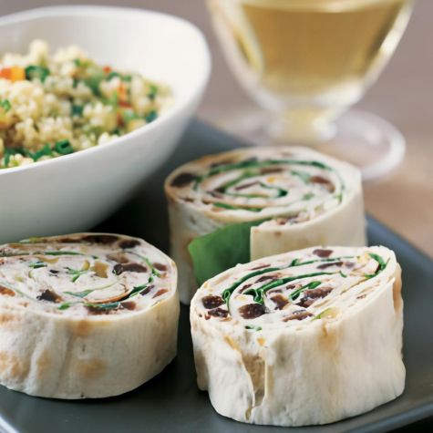 Lahvosh Filled with Goat Cheese, Walnuts and Dried Figs