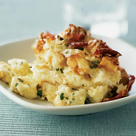 Savory Brioche Pudding with Prosciutto