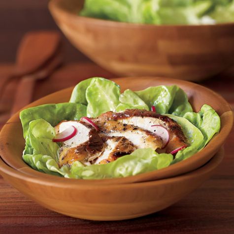 Mustard-Herb Rotisserie Chicken with Green Salad