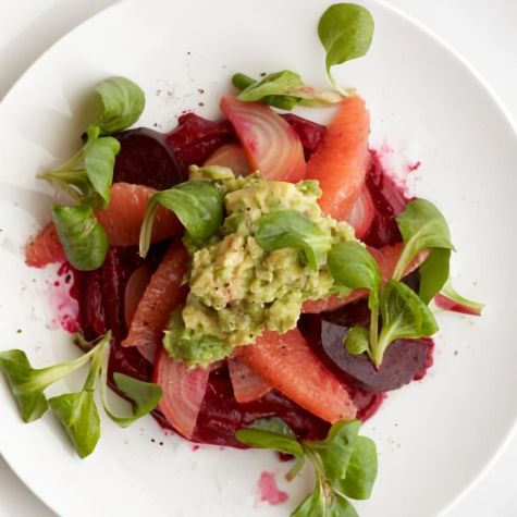 Beets & Crushed Avocado with Grapefruit