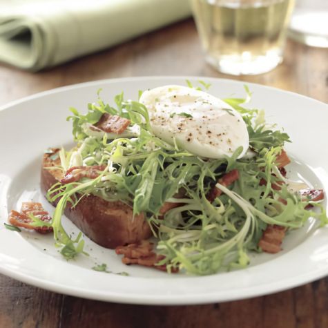 Frisée Salad with Lardons and Brioche