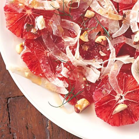 Blood Orange Salad with Shaved Fennel and Hazelnuts