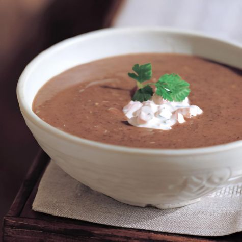 Black Bean Soup with Salsa Cream