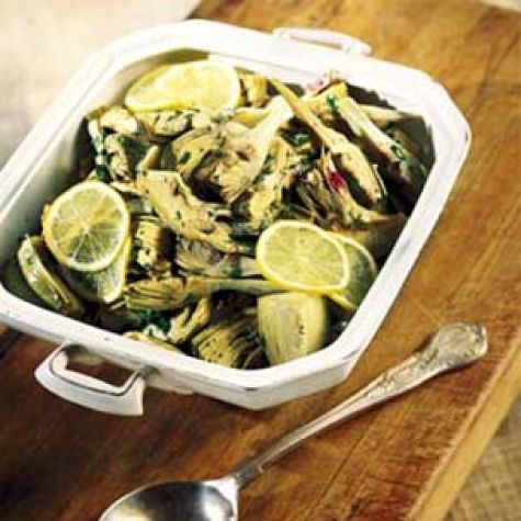 Sauteed Artichoke Hearts in Parsley-Lemon Sauce