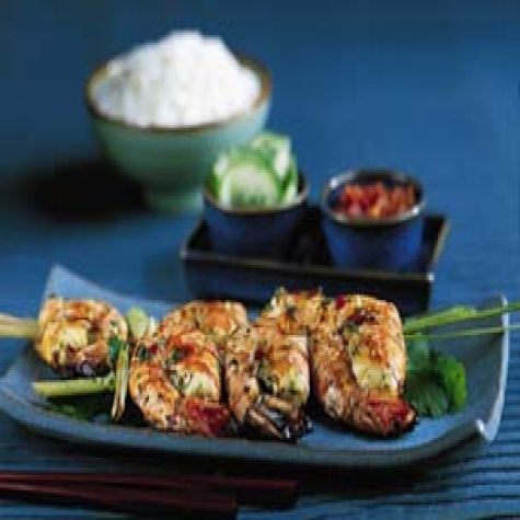 Thai Shrimp on Lemongrass Skewers
