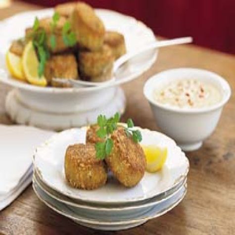 Crab Cakes with Sweet-and-Sour Cucumber Salad