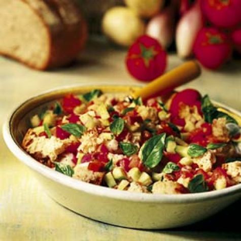 Bread Salad with Tomatoes and Lemon Cucumbers