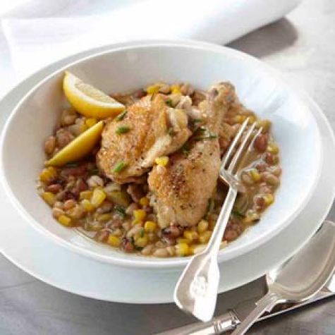 Braised Chicken with Succotash