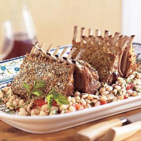 Racks of Lamb with White Beans