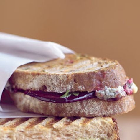 Roasted Beet, Gorgonzola and Walnut Bread Panini