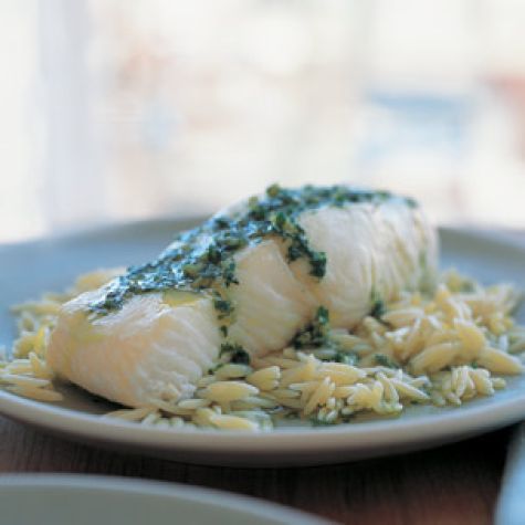 Baked Halibut with Salsa Verde