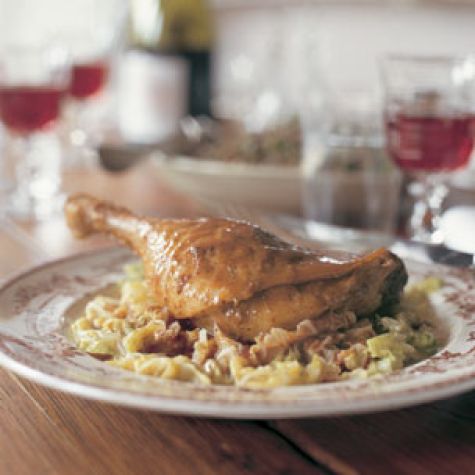 Roast Duck Legs with Savoy Cabbage (Cuisses de Canard au Chou)