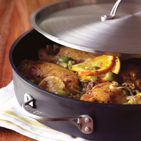 Braised Chicken with Mediterranean Wine Sauce