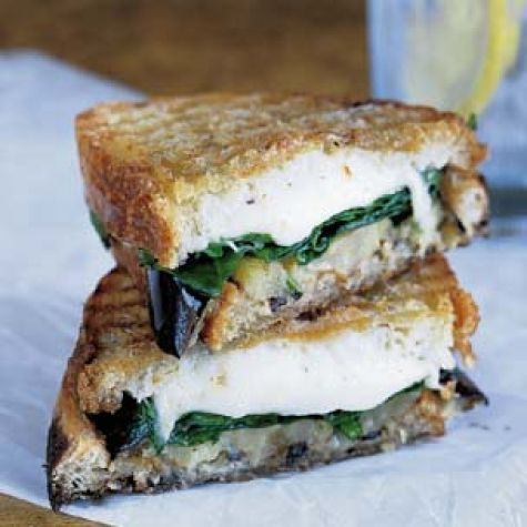 Grilled Eggplant, Arugula and Mozzarella Panini