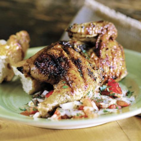 Cornish Hens under a Brick, Italian Style