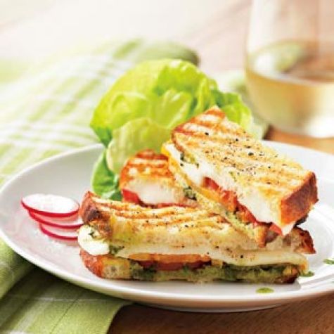 Herb Pesto and Mozzarella Panini