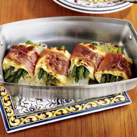 Individual Lasagnas with Asparagus & Prosciutto