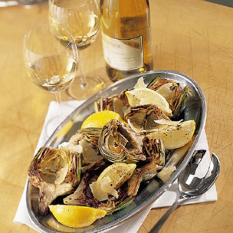 Pan-Roasted Artichokes with Garlic and Lemon