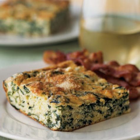 Grits Soufflé with Greens and Sweet Onion