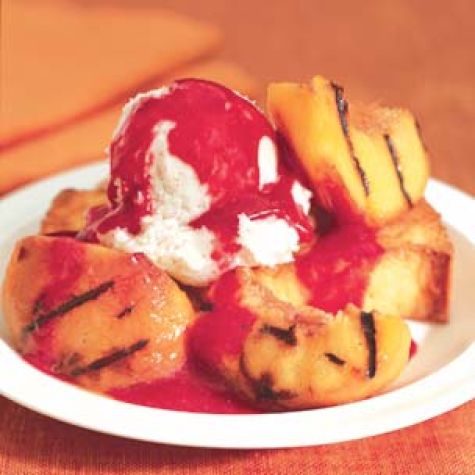 Grilled Peach Melba