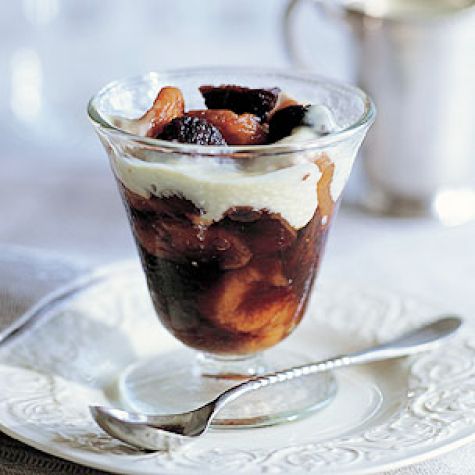 Dried-Fruit Compote with Bourbon and Crème Anglaise