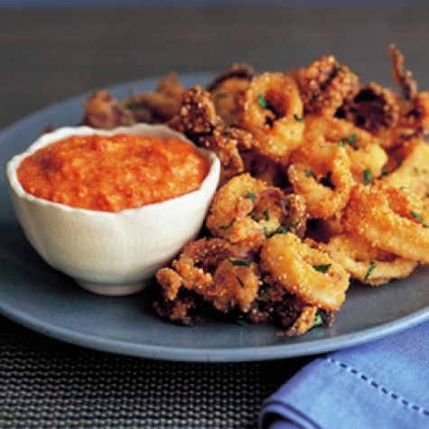 Fried Calamari with Romesco
