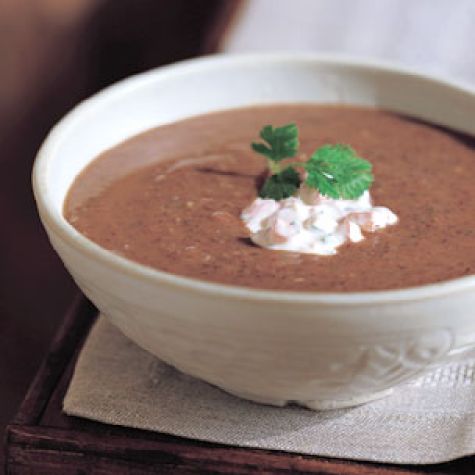 Black Bean Soup with Salsa Cream