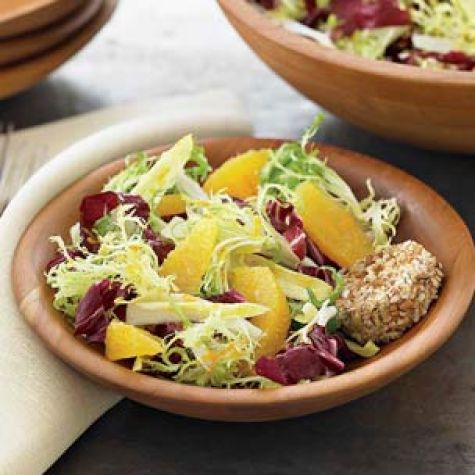 Winter Greens Salad with Oranges & Goat Cheese