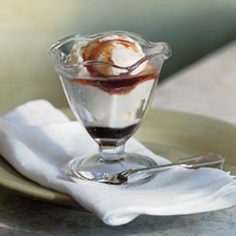 Traditional Vanilla Gelato with Wild Cherry Syrup