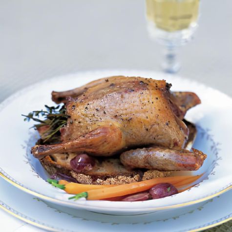 Squab with Grapes and Brandy