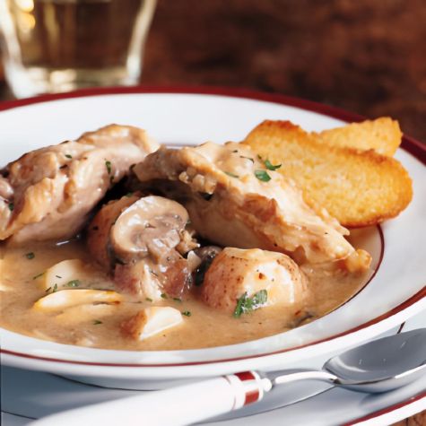 Chicken Braised in White Wine