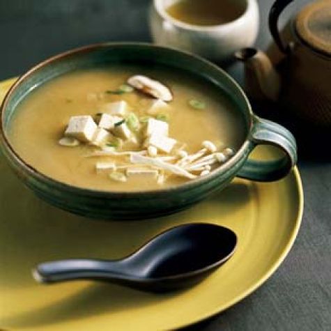 Miso Soup with Tofu and Mushrooms