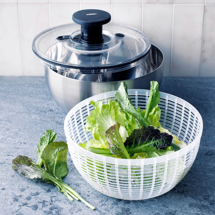 OXO StainlessSteel Salad Spinner Williams Sonoma