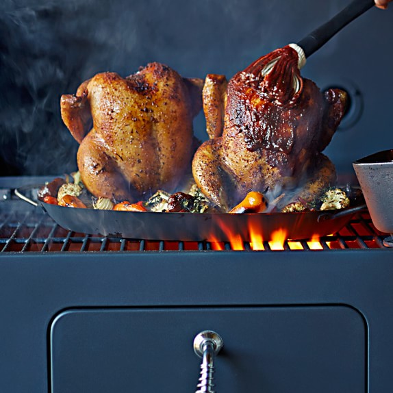 Sinwo Chicken Roaster Rack Stainless Steel Roaster Chicken Holder with Drip Pan Upright Roaster Rack BBQ Stand 