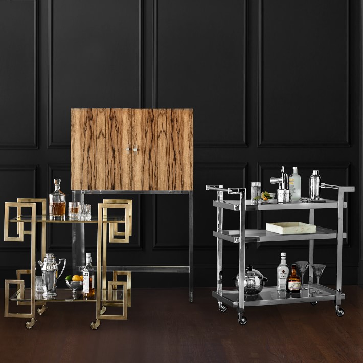 Greek Key Bar Cart Williams Sonoma