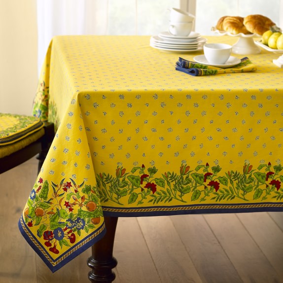 yellow tablecloth