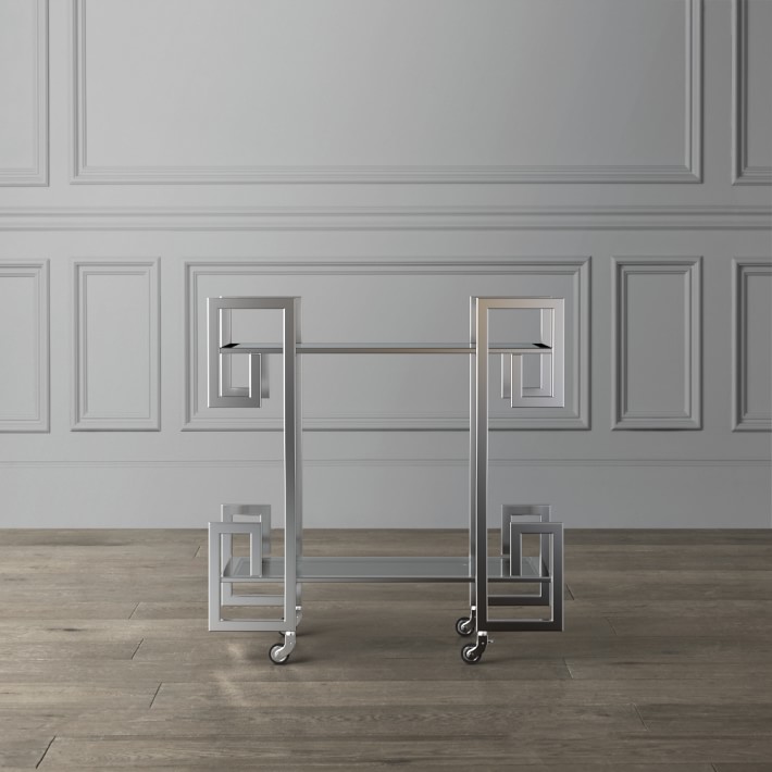 Greek Key Bar Cart Williams Sonoma