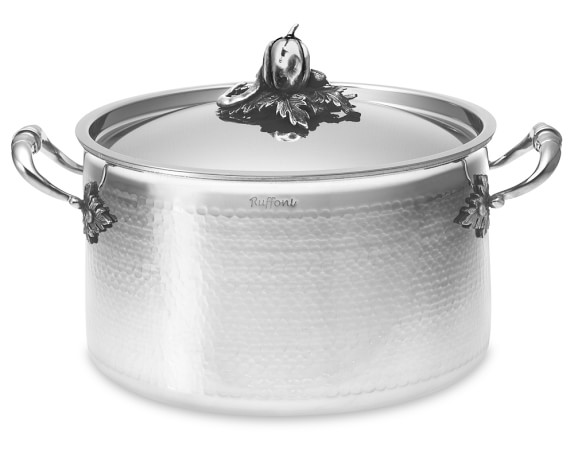 Pasta Jar and Utensil Pot Set Copper Coloured Stainless Steel Hammered Effect Finish