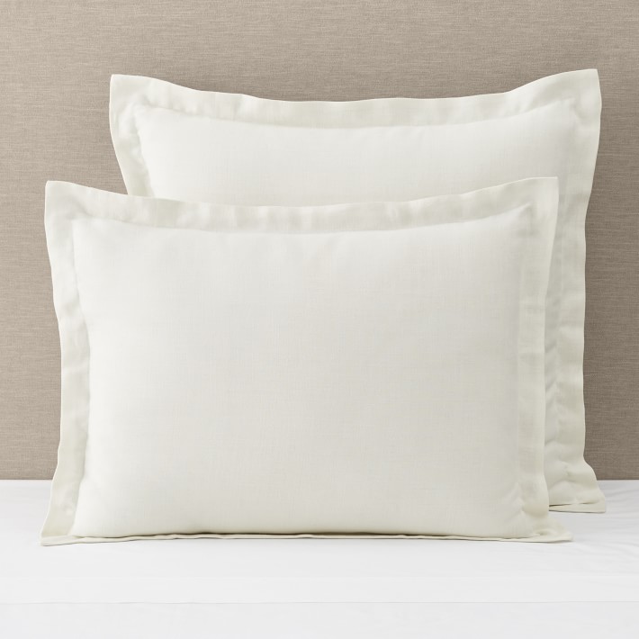 Belgian Flax Linen Sham, Euro, Off-White