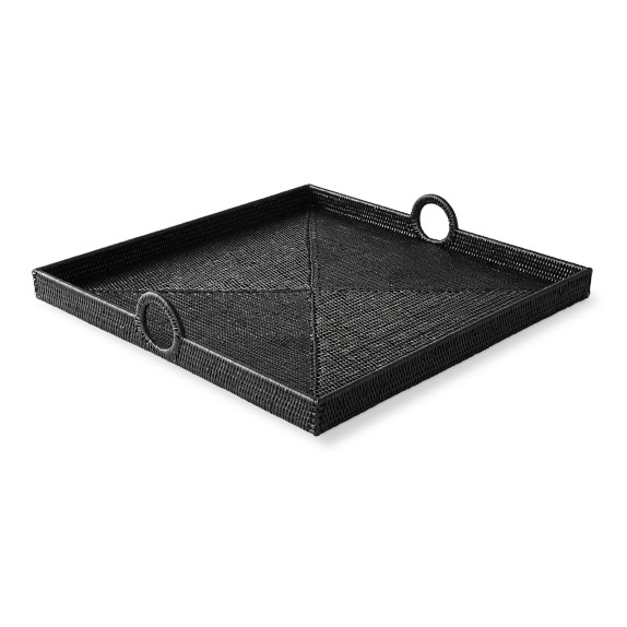 black decorative tray