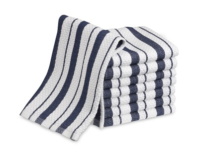 Drizzle Grey Williams Sonoma Classic Stripe Dishcloths