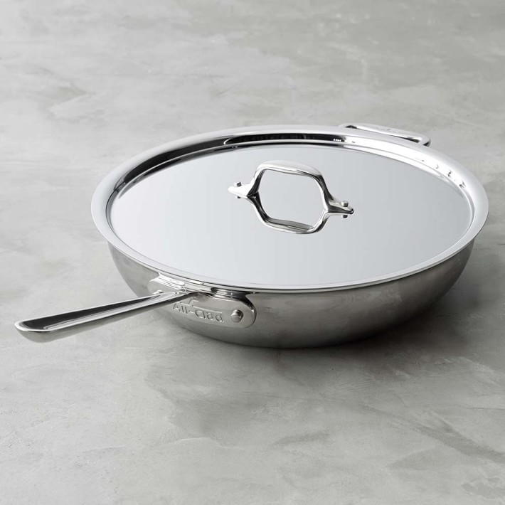 All-Clad D3 Tri-Ply Stainless-Steel Weeknight Pan | Williams Sonoma All Clad D3 Tri Ply Stainless Steel Saucepan