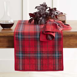 plaid table runner