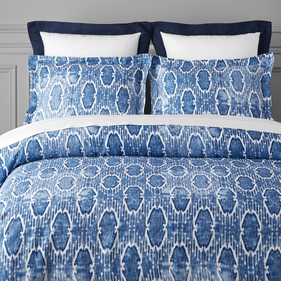 Aerin Avion Ikat Printed Linen Duvet Cover Shams Williams Sonoma