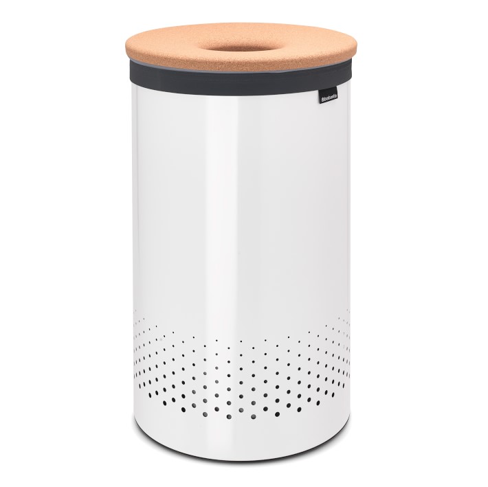 Brabantia Laundry Bin 60Liter, White with Cork Lid Williams Sonoma