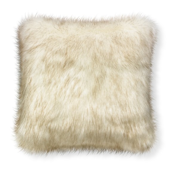 white fur pillows